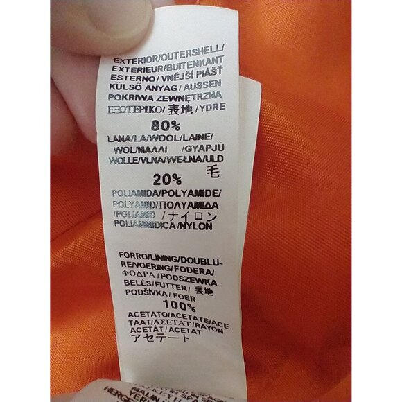 NWOT Orange small wool coat Jean Basic ptp 16'' - Picture 12 of 16